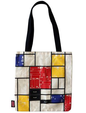 Tote Bag: Mondrian's Bookshelf (flat)